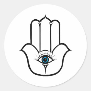 Eenvoudige moderne Hamsa Hand van Fatima Ronde Sticker