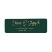 Eenvoudige moderne hand geschetst script smaragdgr etiket (Voorkant)