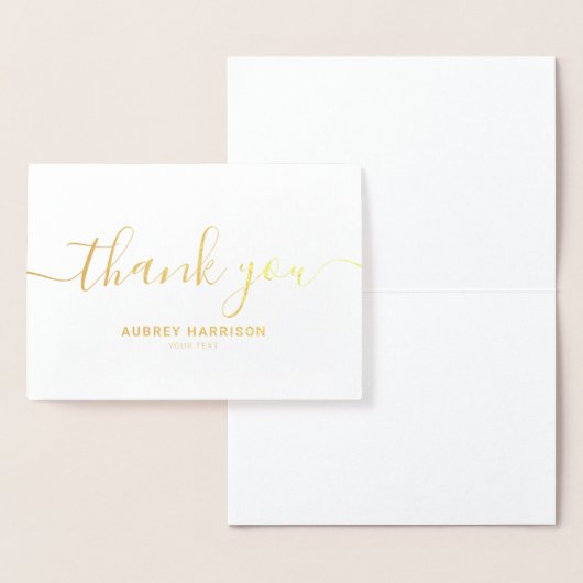 Eenvoudige moderne handgeschreven dank u folie kaarten (Display)