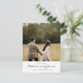 Eenvoudige, moderne, handgeschreven foto aankondigingskaart (Staand voorkant)