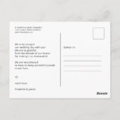 Eenvoudige moderne handgeschreven foto bruiloft da briefkaart (Achterkant)