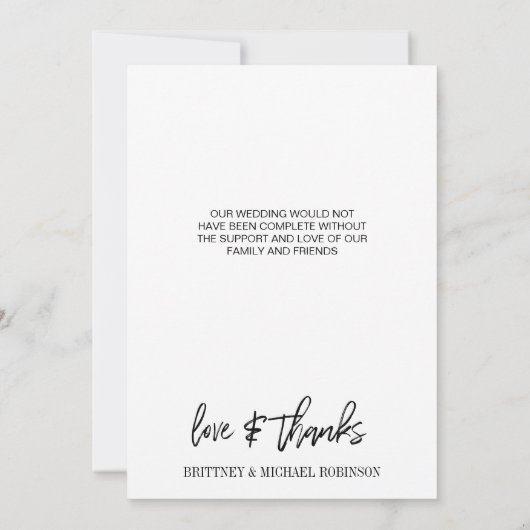 Eenvoudige moderne handgeschreven foto-gradiënt bedankkaart (Achterkant)