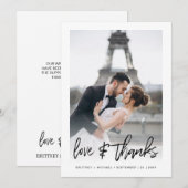 Eenvoudige moderne handgeschreven foto-gradiënt bedankkaart (Voorkant / Achterkant)