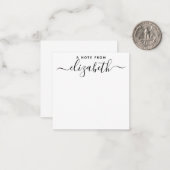 Eenvoudige moderne handgeschreven notitie van scri notitiekaartje (Voorkant / Achterkant in situ)