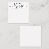 Eenvoudige moderne handgeschreven notitie van scri notitiekaartje (Voorkant / Achterkant)