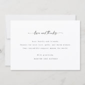 Eenvoudige Moderne Handgeschreven Script Foto Huwe Bedankkaart (Achterkant)