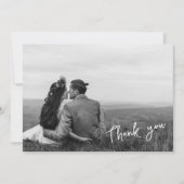 Eenvoudige moderne handgeschreven twee foto dank u aankondiging (Voorkant)