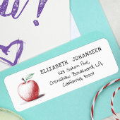 Eenvoudige moderne handgetekende rode Apple School Etiket