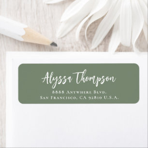 Eenvoudige Moderne Handlettering Naam Script Groen Etiket