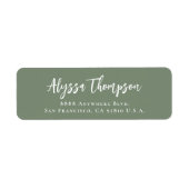 Eenvoudige Moderne Handlettering Naam Script Groen Etiket (Voorkant)