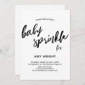 Eenvoudige, moderne handschrift Baby Sprinkle Kaart (Voorkant / Achterkant)