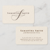 Eenvoudige moderne handtekening van Cream Brown-mo Visitekaartje (Voorkant / Achterkant)