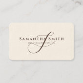 Eenvoudige moderne handtekening van Cream Brown-mo Visitekaartje (Voorkant)