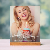 Eenvoudige moderne Happy Birthday Acryl Bord (Neutraal)