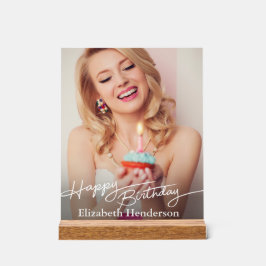 Eenvoudige moderne Happy Birthday Acryl Bord