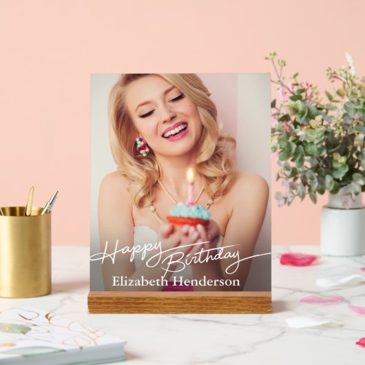 Eenvoudige moderne Happy Birthday Acryl Bord (Huwelijk)