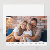 Eenvoudige moderne Happy Easter Custom One Family  Feestdagenkaart (Voorkant / Achterkant)