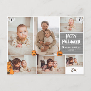 Eenvoudige Moderne Happy Halloween foto familie co Feestdagenkaart