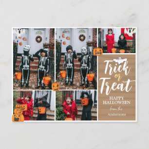 Eenvoudige Moderne Happy Halloween foto familie co Feestdagenkaart