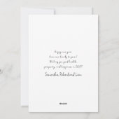 Eenvoudige, moderne, Happy Nieuwjaar One-foto Feestdagenkaart (Achterkant)