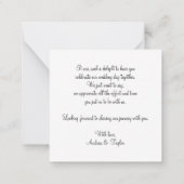 Eenvoudige moderne hart bruiloft dank u kaart opme notitiekaartje (Achterkant)