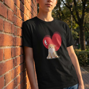 Eenvoudige moderne hart-coole naam en foto van hui t-shirt