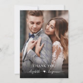 Eenvoudige moderne hart foto bruiloft bedankkaart (Voorkant)
