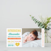 Eenvoudige Moderne Hart Geboorte Aankondiging / Go (Staand voorkant)