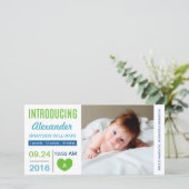 Eenvoudige Moderne Hart Geboorteaankondiging / Blu Aankondiging (Staand voorkant)