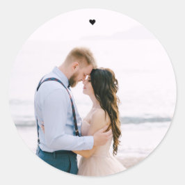 Eenvoudige Moderne Hart Trouwfoto Sticker
