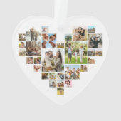 Eenvoudige moderne hartvormige fotocollage ornament (achterkant)