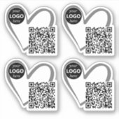 Eenvoudige moderne hartvormige Logo QR code Sjablo Sticker (Voorkant)