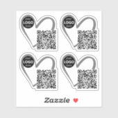Eenvoudige moderne hartvormige Logo QR code Sjablo Sticker (Vel)
