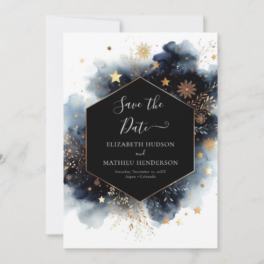 Eenvoudige moderne hemelse bruiloft save the date (Voorkant)