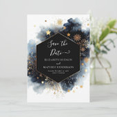 Eenvoudige moderne hemelse bruiloft save the date (Staand voorkant)