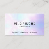 Eenvoudige moderne holografische afspraakkaart visitekaartje (Achterkant)
