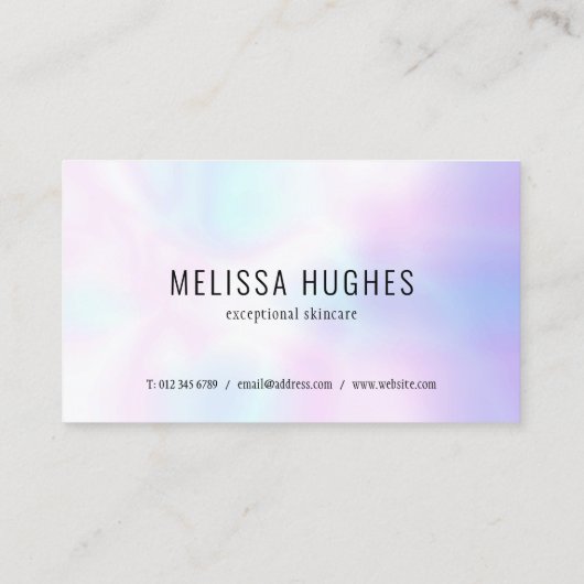 Eenvoudige moderne holografische afspraakkaart visitekaartje (Achterkant)