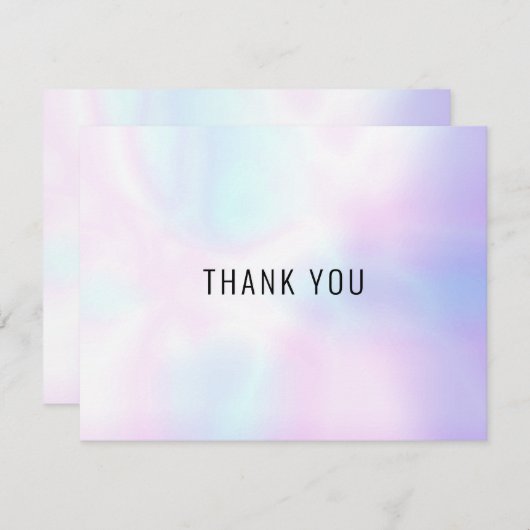 Eenvoudige Moderne Holografische Bedrijf Dank u Ka Bedankkaart (Voorkant / Achterkant)