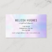 Eenvoudige moderne holografische regenbooggradiënt visitekaartje (Achterkant)
