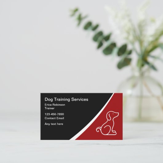 Eenvoudige moderne hondentrainer Canine Instructor Visitekaartje (Staand voorkant)