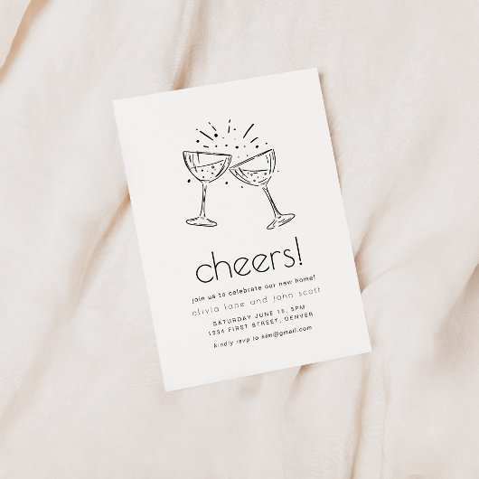 Eenvoudige moderne housewarming-party uitnodigen kaart