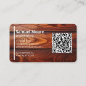 Eenvoudige moderne houtbewerking timmerlieden QR-c Visitekaartje (Voorkant)