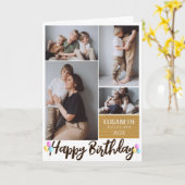 Eenvoudige Moderne Houten Verjaardag Stijlvolle Fo Kaart (Gele Bloem)