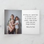 Eenvoudige Moderne Houten Verjaardag Stijlvolle Fo Kaart (Binnen)