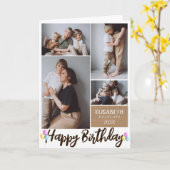 Eenvoudige Moderne Houten Verjaardag Stijlvolle Fo Kaart (Gele Bloem)