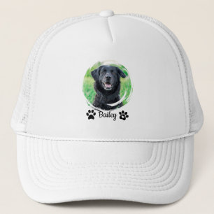 Eenvoudige moderne huisdier foto naam trucker pet
