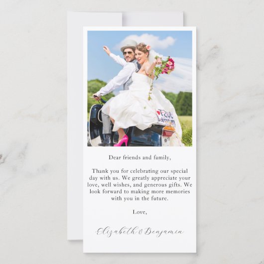 Eenvoudige Moderne Huwelijksfoto Mozaïek Met Eigen Bedankkaart (Achterkant)
