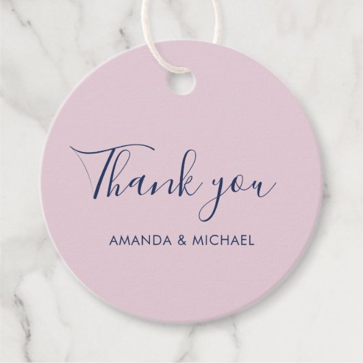 Eenvoudige Moderne Huwelijksgunst Dank u Cadeau La Bedankjes Labels (Voorkant)