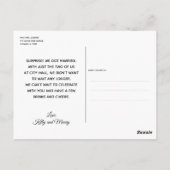 Eenvoudige moderne huwelijkskaart briefkaart (Achterkant)