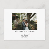 Eenvoudige moderne huwelijkskaart briefkaart (Voorkant)